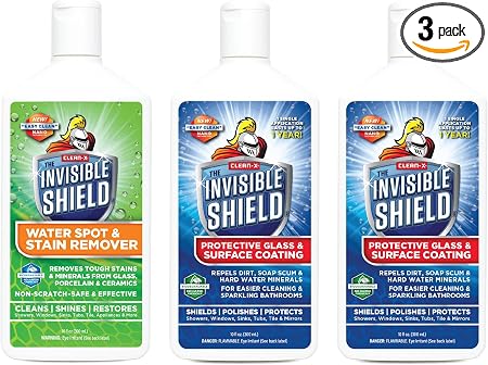 Invisible Shield- Glass Coating & Restorer Pack (10 oz) Cleaner & Glass Treatment for Showers & more