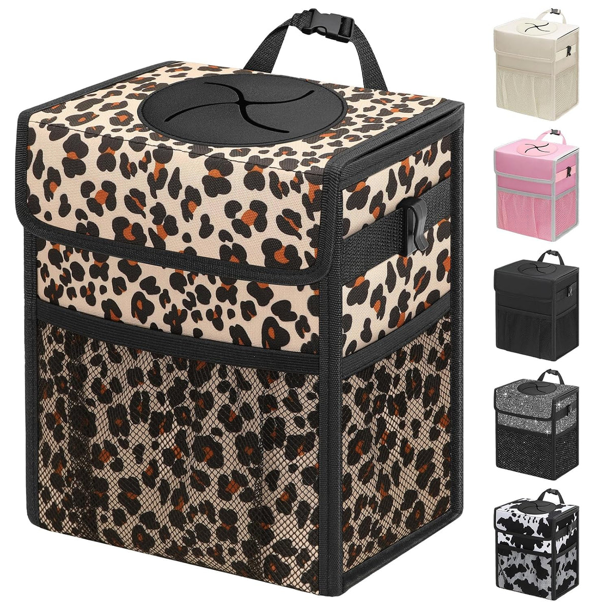 Car Trash Can with Lid, Leakproof Car Garbage Can Car Trash Bag