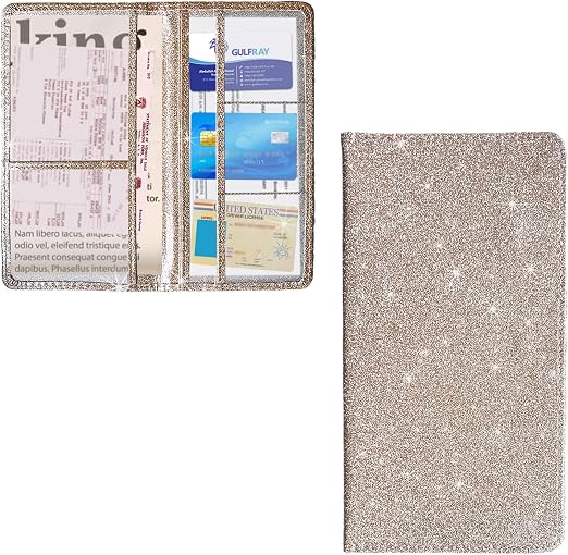 Ziciner Car Registration and Insurance Holder, Auto Card Document Glove Box Organizer with Magnetic Closure, Universal V