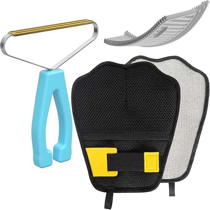 Pet Hair Remover 3-Pack,Dog Cat Hair Remover,Pet Hair Removal Tool,Fur Removal Tool,Portable Carpet Scraper,Fabric Shaver for Carpets,Clothes,Car Mats,Couch,Pet Bed,Furniture