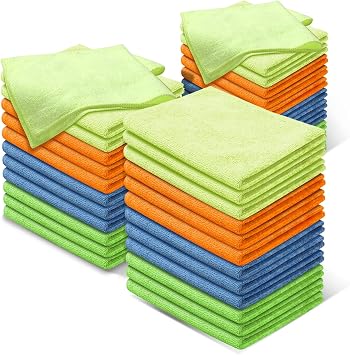 Auto Dynasty Universal 16" L X 12" W - 36 Pieces Ultra Soft Microfiber Cleaning Cloth Dusting Towel for Car Washing Auto
