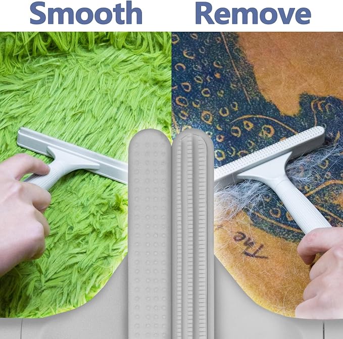 2 Pack Portable Pet Dogs Cats Hair Remover Lint Removal Shaver Tool Fur Scraper Carpet Rake for Couch Furniture Car Mats Fabric Sofa Clothes Bedding