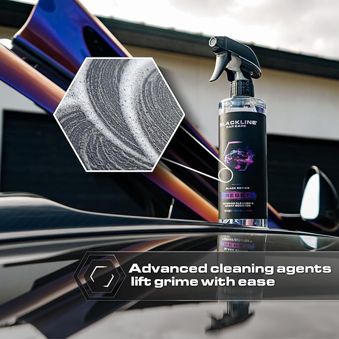 Blackline Luxury Scented Leather Interior Car Cleaner Reset Deep Cleans & Deodorizes All Surfaces, pH-Neutral High-Foam Formula, Long-Lasting Premium Fragrance and Deodorization for Car - Oasis