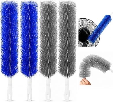 Fan Cleaning Brush, Bendable Microfiber Duster, Washable Reusable Fan Brush Cleaner for Fan Blades, Vents, Screens & Nar