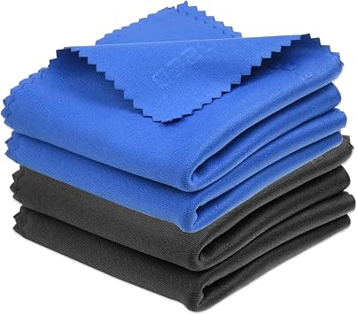 Eco-Fused Large Microfiber Cleaning Cloths - 4 Pack - 18 x 18 inch - Perfect for Wide Screen TVs, Large Computer Monitor
