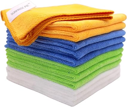 Microfiber Ultra Absorbent 400 GSM Microfiber Cleaning Cloths, Lint Free Reusable Towels for Kitchen, Dishes, Glass, Cou