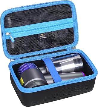 Aproca Case Compatible with EYYA Handheld Cordless Car Vacuum Cleaner, Portable Storage Hard Bag for Accessories - Black with Blue Zipper (Case Only) - Cleanova