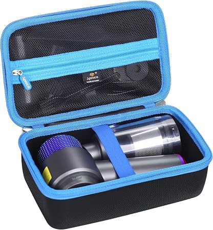 Aproca Case Compatible with EYYA Handheld Cordless Car Vacuum Cleaner, Portable Storage Hard Bag for Accessories - Black with Blue Zipper (Case Only) - Cleanova