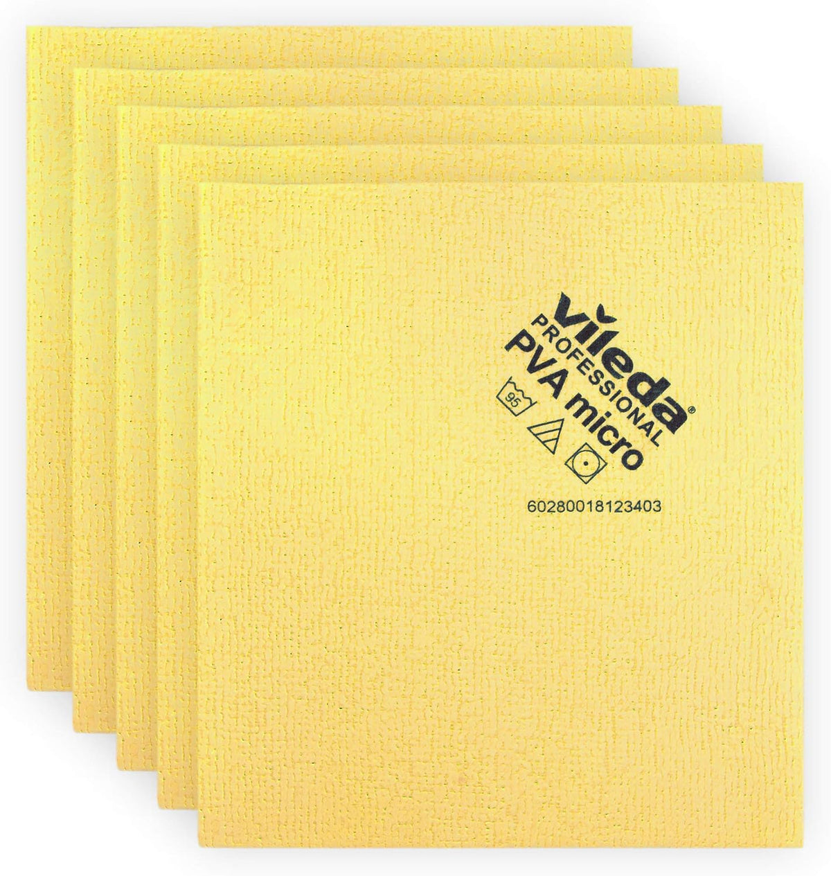 Professional | PVA Microfiber Cloth | All Purpose Cleaning Shammy | Shiny Streakfree Results | Synthetic Chamois Towel | Ideal for Hard Surfaces | Smooth Absorbent Materials | 5 Pack | Yellow