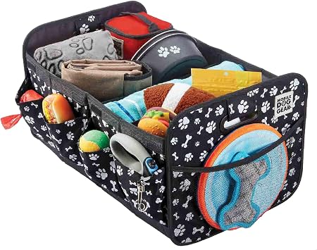 Mobile Dog Gear, Dogssentials Collapsible Storage Organizer for Travel with Built-in Waste Bag Dispenser, Includes 1 Rol