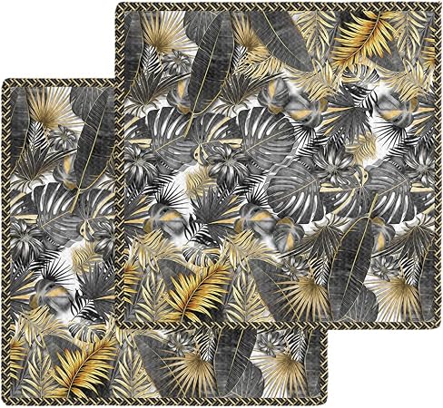 Palm Tree Waffle Kitchen Dish Towels Set of 2,Super Absorbent & Quick Dry Hair Hand Bath Tea Golf Microfiber Towel,Soft 