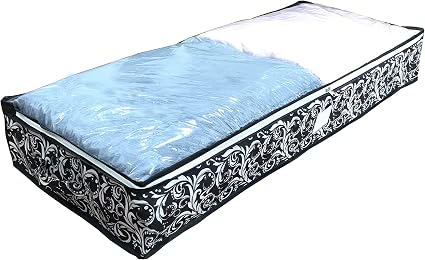 Under Bed Storage Bags, Organizer Storage Containers, 39.4 Lx11.7 Wx5.9 H Inches, Washable Strong with Transparent PVC W