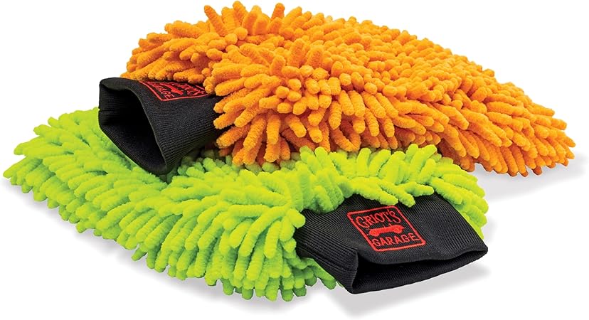 Griot's Garage Microfiber Wash Mitts for Car Wash and Detailing, Cleaning Gloves for SUVs, Trucks, Motorcycles, and More