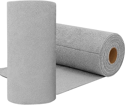 Niurewan 75 Pack Microfiber Cleaning Cloth Roll,Reusable Tear Away Microfiber Towels,Washable Ultra Absorbent Rags Dryin