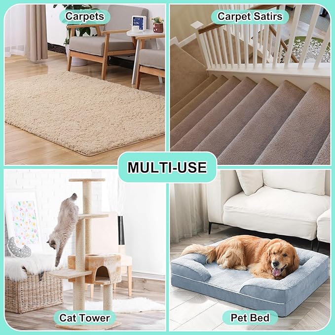 58" Adjustable Long Handle Carpet Rake - Carpet Rake for Pet Hair Removal,Reusable Pet Hair Removal Tool, Cat Dog Hairs Carpet Broom Rakes
