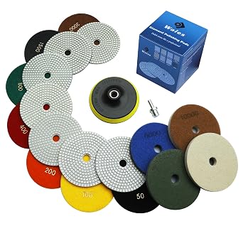 5 Inch Diamond Polishing Pads 11 PCS Wet/Dry 50-10000 Grit