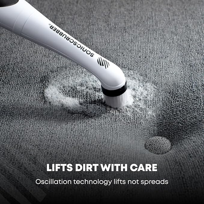 SonicScrubber Household Cleaning Brush Power Scrubber - Electric Spin Scrubber Brush for Home, Kitchen & Bathroom - Grout Cleaner & Removes Mould (Washing-Up System Spin Brush)