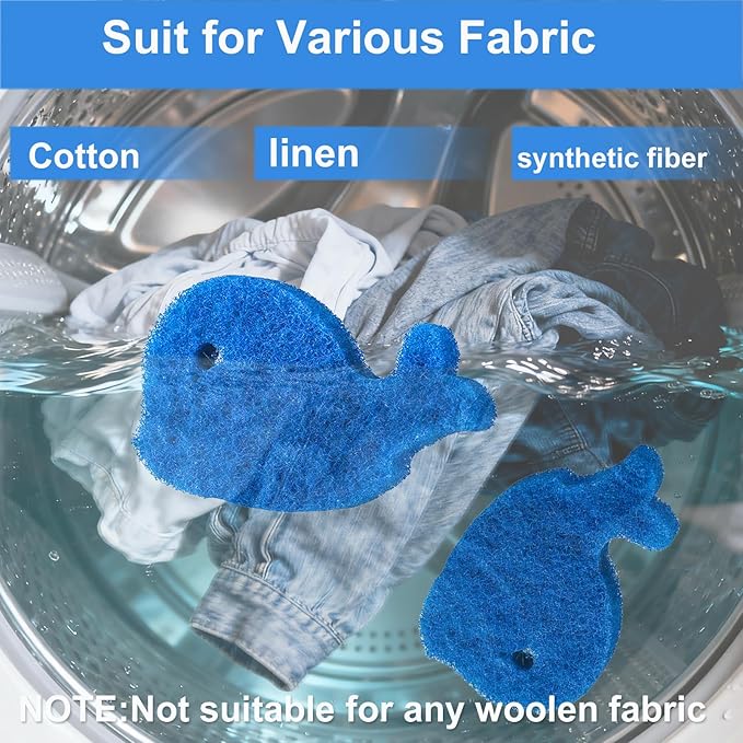 Pet Hair Remover for Laundry, 6PCS Reusable Dog & Cat Hair Remover Tool - Removes Pet Fur, Hair, Lint, Dander from Clothes &Washing Machine. (Blue, Dolphin)