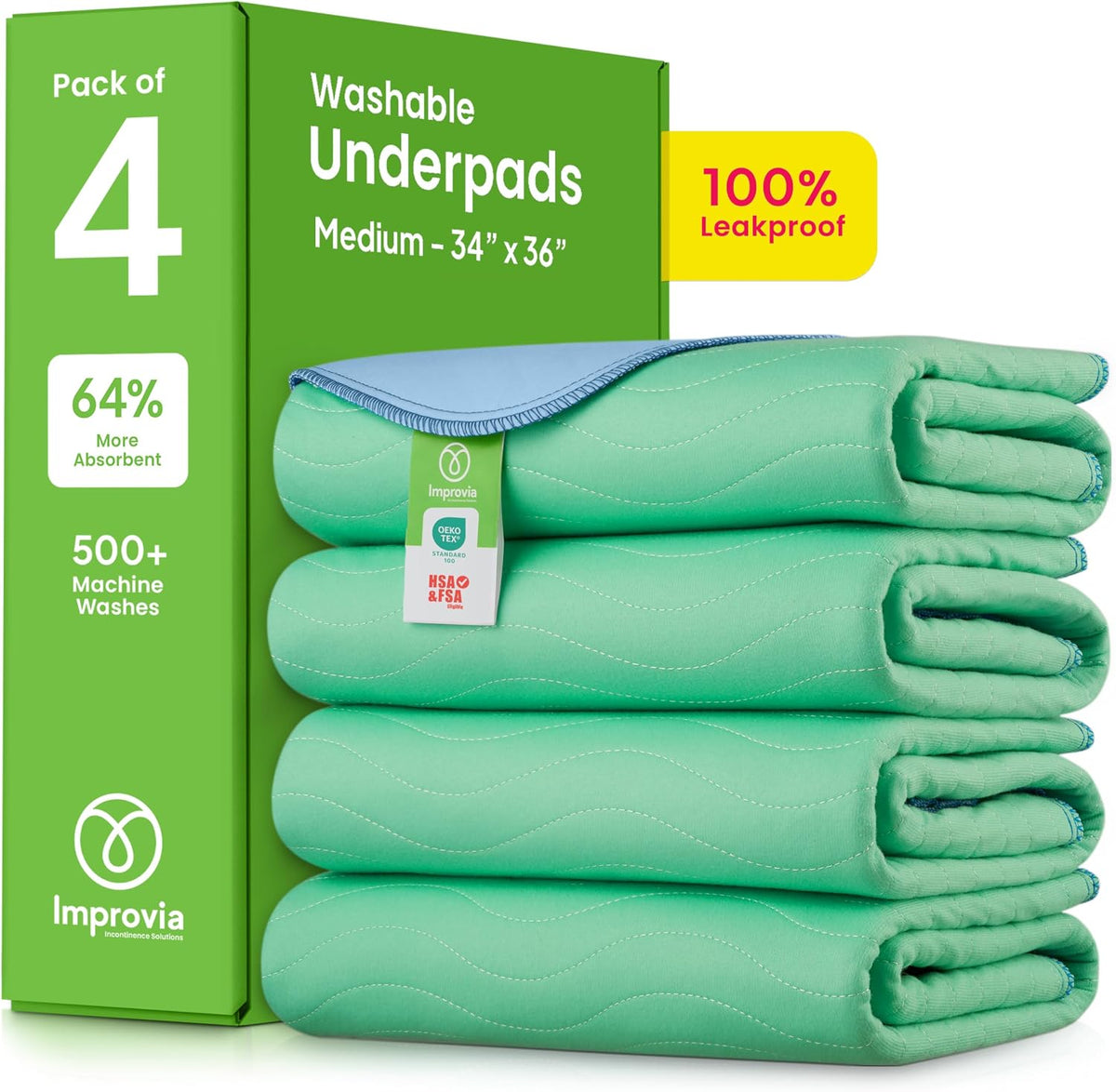 Washable Underpads, Heavy Absorbency Reusable Incontinence Pads