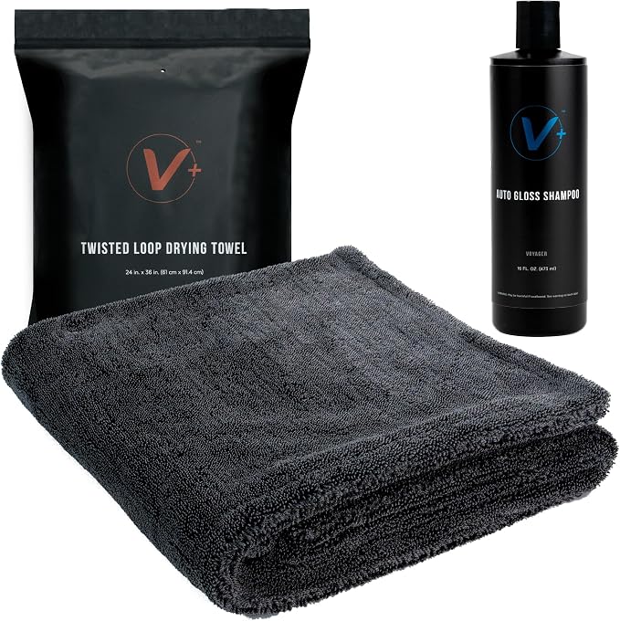 VIKING V+ Premium Microfiber Towel for Car Drying and Auto Gloss Shampoo Car Wash Soap Bundle