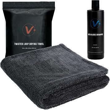VIKING V+ Premium Microfiber Towel for Car Drying and Auto Gloss Shampoo Car Wash Soap Bundle