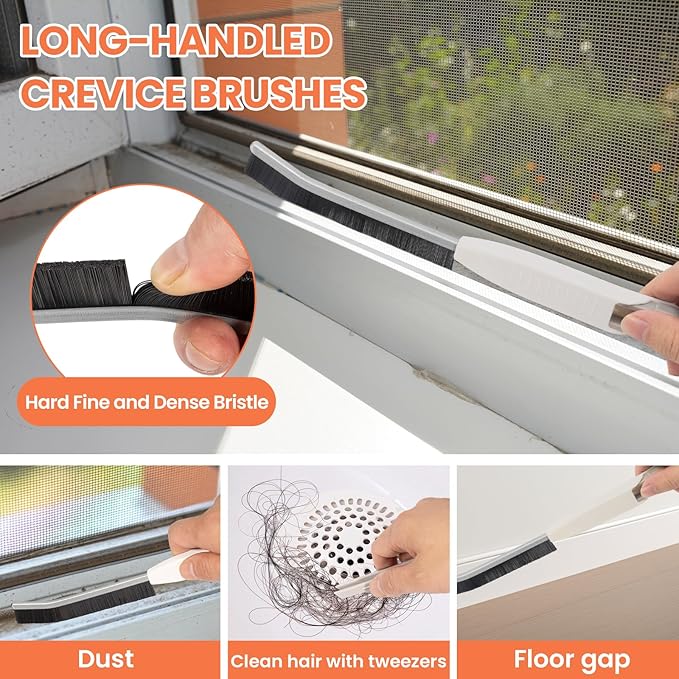 Cleaning Brushes with Hard Bristle Crevice Brush (M, Count, 8)