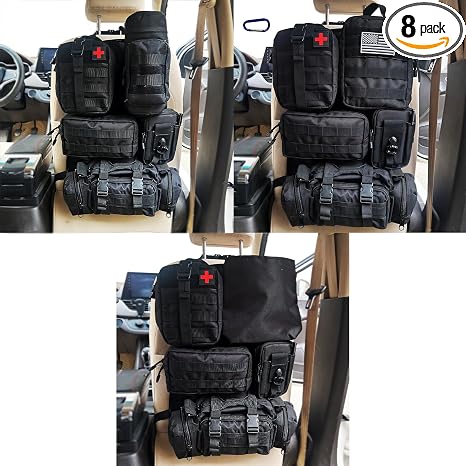 7 PACK Tactical Seat back organizer Truck organizer With 6 Detachable Pouches Universal For Car Truck Ford Jeep Military