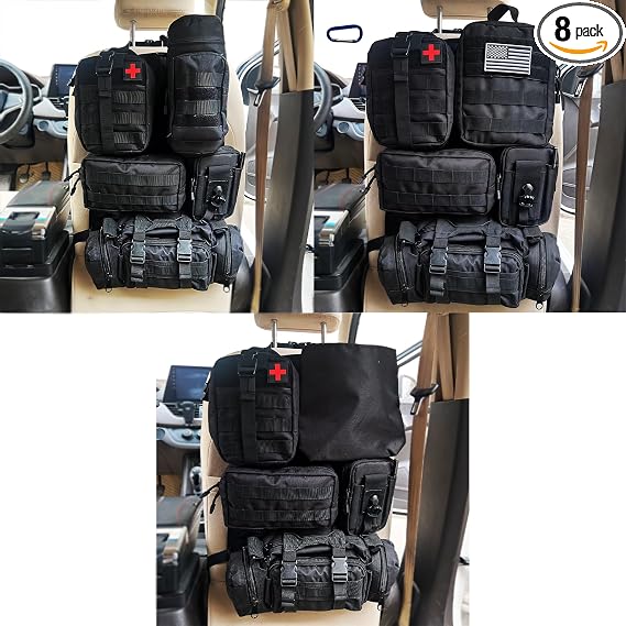 7 PACK Tactical Seat back organizer Truck organizer With 6 Detachable Pouches Universal For Car Truck Ford Jeep Military