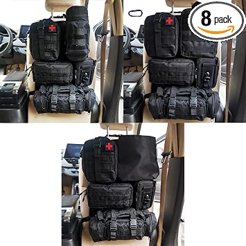 7 PACK Tactical Seat back organizer Truck organizer With 6 Detachable Pouches Universal For Car Truck Ford Jeep Military