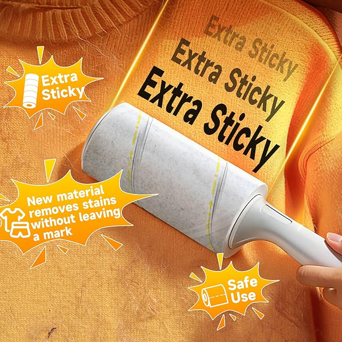 Lint Roller, 800-Sheet Extra Sticky Rollers for Pet Hair, 4 Handles, Value Pack for Dogs, Cats, Clothes, Carpet, Furniture