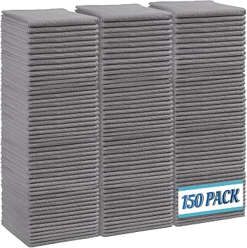 HOMEXCEL 150PK Microfiber Cleaning Cloth, Cleaning Rag for Home, 11.5x11.5
