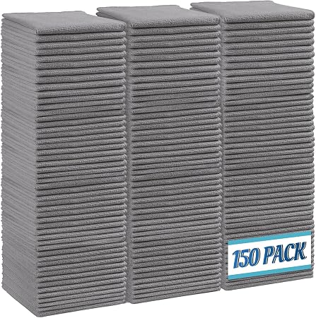 HOMEXCEL 150PK Microfiber Cleaning Cloth, Cleaning Rag for Home, 11.5x11.5