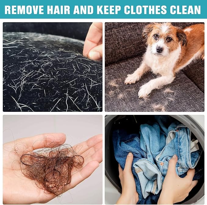 Pet Hair Remover for Laundry,Reusable Dog & Cat Hair Remover for Laundry Effectively Laundry Pet Hair Catcher for Clothes and Bedding,Suitable for lint Catcher for Washing Machine (12, Azure)