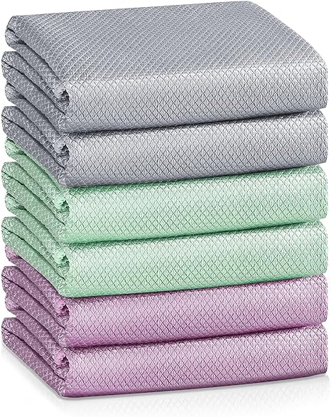 Fish Scale Streak Free Magic Glass Window Car Mirror Microfiber Cleaning Cloth Cleaner Cloths,Lint Free Stainless Steel 
