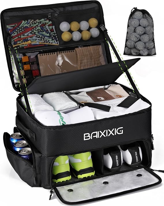 Golf Trunk Organizer, 2-Layer Storage with Golf Accessories
