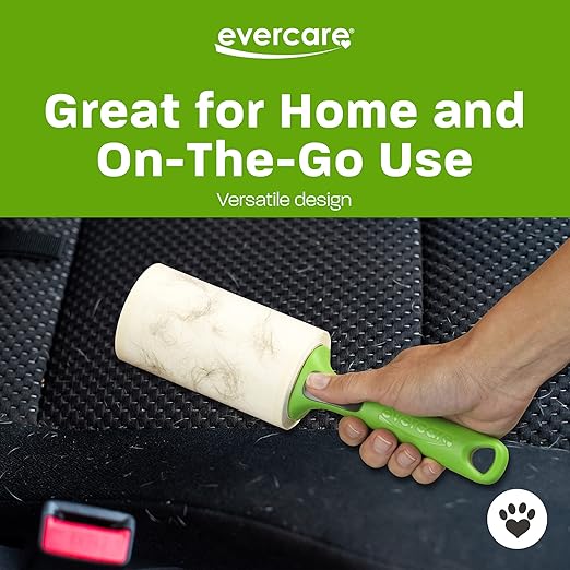 Evercare Lint Roller Pet Hair Remover Giant 60 Layers Per Roll, Green