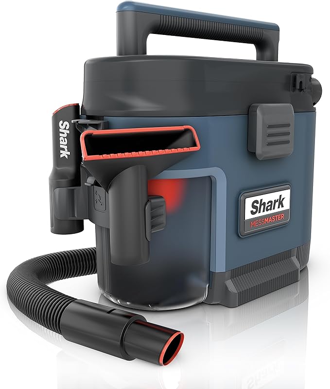 Shark VS101 MessMaster Portable Wet Dry Vacuum, 1 Gallon Capacity, Corded, Perfect for Pets & Cars, AnyBag Tech, Self-Cl