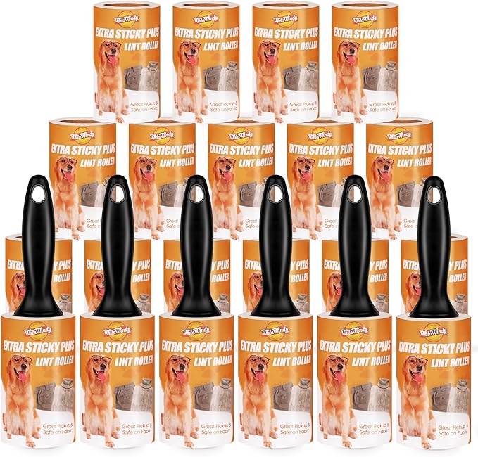 Extra Sticky Lint Roller, Mega Value Set 21 Pack for Pet Hair Removal, Lint Rollers for Pet Hair Extra Sticky, Dog & Cat Lint Remover for Clothes, Furniture, Carpet