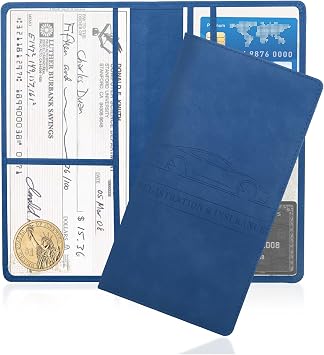 Car Registration and Insurance Holder,PU Leather Car Glove Box Organizer Car Document Holder for ID,Driver's License,Uni