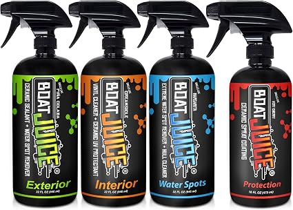 Boat Juice Exterior, Interior, Extreme & Protection Boat Cleaner Bundle - Boat Seat Cleaner, Water Spot Remover for Boat