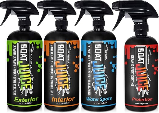 Boat Juice Exterior, Interior, Extreme & Protection Boat Cleaner Bundle - Boat Seat Cleaner, Water Spot Remover for Boat