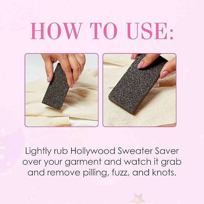 Hollywood Fashion Secrets Sweater Saver Brick - Effective Pill Remover for Clothing