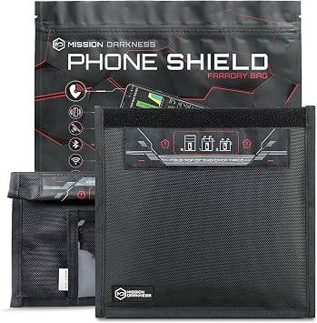 Mission Darkness Non-Window Faraday Bag for Phones (2-Pack) // Signal Blocking Bag Prevents Hacking Tracking Spying, Dev
