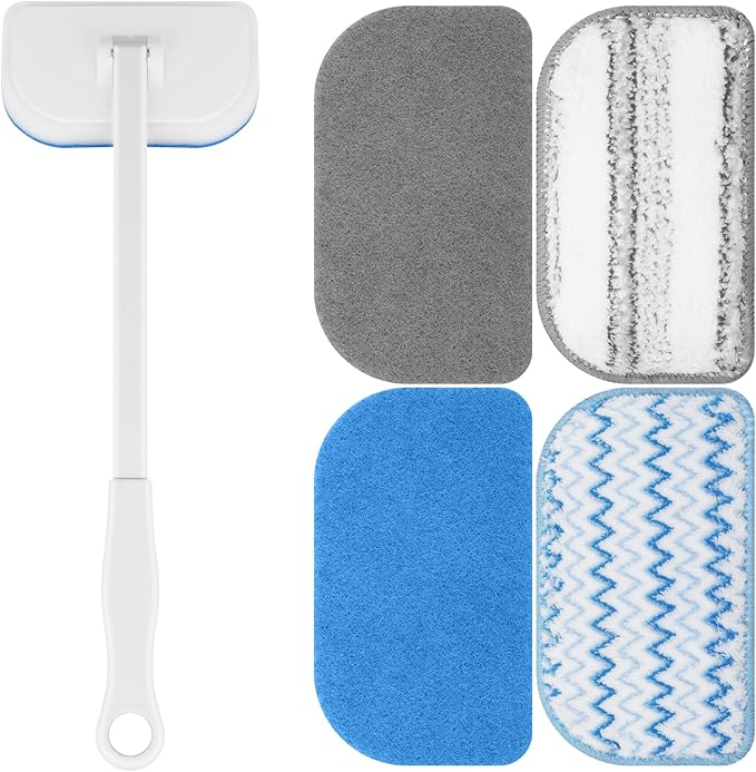 MOSEN Scrub Brush for Shower,4-in-1 Cleaning Brushes with 4 Different Function Cleaning Heads Brush for Shower Cleaning Bathroom Kitchen Car Tub Tile