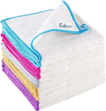 10-Piece Kitchen Dish Cloths Set, Reusable and Highly Absorbent Dishcloth Towels for Kitchens, Bathrooms and Cleaning Co