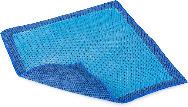 The Rag Company Ultra Clay Towel - Clay Bar Results in Minutes, Smooth Paint Fast, Enhance Gloss & Wax Bond, Blue (12"x1