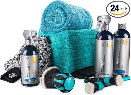 The Rag Company - Advanced Exterior Car Wash Seal Protecting Kit - Complete Auto Detailing Kit with Wash Mitt, Wheel & T