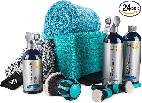 The Rag Company - Advanced Exterior Car Wash Seal Protecting Kit - Complete Auto Detailing Kit with Wash Mitt, Wheel & T