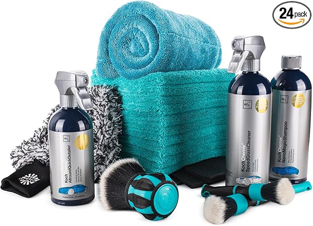 The Rag Company - Advanced Exterior Car Wash Seal Protecting Kit - Complete Auto Detailing Kit with Wash Mitt, Wheel & T