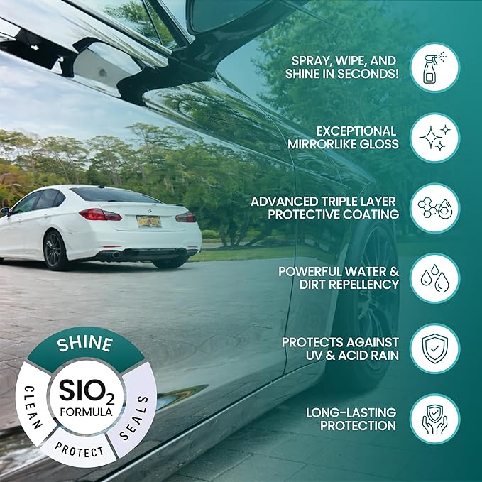 Fixture Shield Revive Kitchen and Bathroom Cleaner with SiO₂ Multi‑Surface Cleaner Spray for Home Cleaning – Streak‑Free Stainless Steel, Glass, Tile & Countertop Shine and Protectant